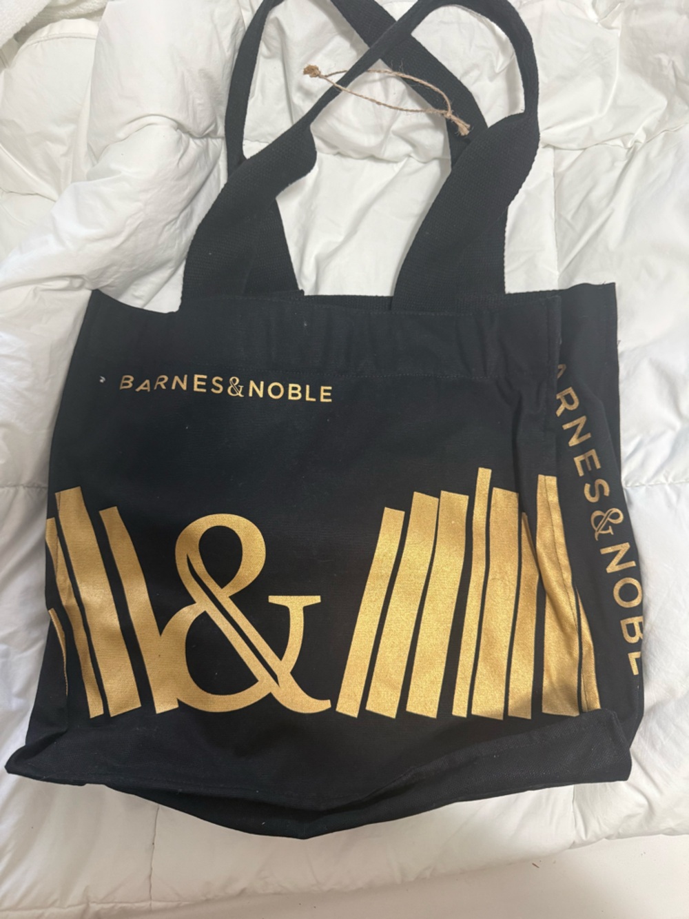 Barnes & Noble Black Tote with Gold Logo Accents
